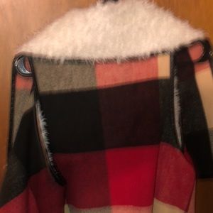 sherpa flannel sweater poncho type